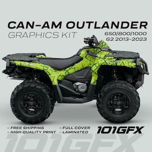 Can-Am OUTLANDER G2 Graphics kit SCRATCHY GREEN for 650 / 800 / 1000 Canam Outlander Max G2 Decals Sticker kit Protective Design