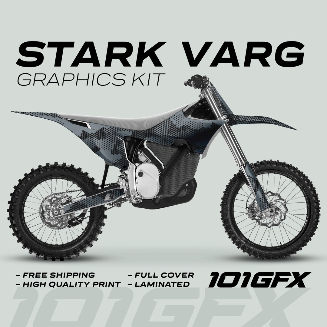 Stark Varg Graphics Kit HEXOCAM GREY Decals Stickers Laminated Camo ...