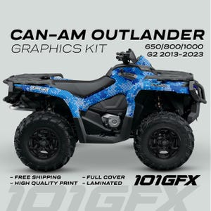 Can-Am OUTLANDER Graphics kit DIGITAL BLUE Red for 650 / 800 / 1000 Canam Outlander Max G2 Decals Sticker kit Protective Design