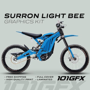 Surron Light Bee X Graphics Kit MONO COLOR CYAN Stickers Color change laminated Decals single color  sur-ron lightbee lbx l1e Segway x260