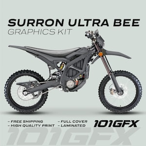 Surron Ultra Bee Graphics Kit SOLID COLOR GREY Decals Stickers Laminated eBike Sur-Ron Ultra Decals Wrap Protection Mono Color