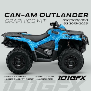 Can-Am OUTLANDER G2 Graphics kit SCRATCHY BLUE for 650 / 800 / 1000 Canam Outlander Max G2 Decals Sticker kit Protective Design