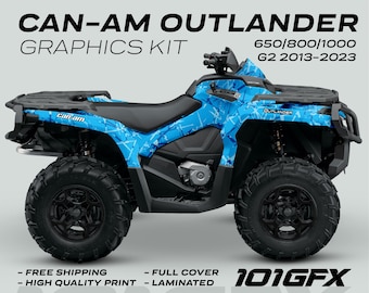 Can-Am OUTLANDER G2 Grafikkit SCRATCHY BLUE für 650 / 800 / 1000 Canam Outlander Max G2 Abziehbild-Aufkleber