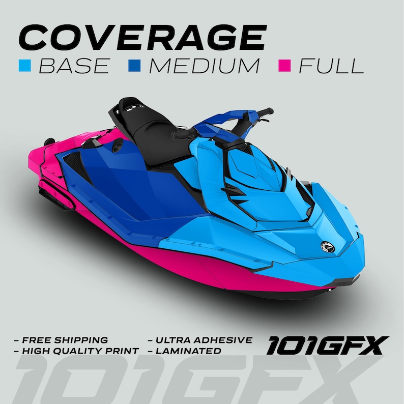 Sea Doo Spark Dekalkit RACE LINE Vit Rosa 2014-2023 Sea-Doo Spark Trixx Dekaler Klistermärken SeaDoo bild 6