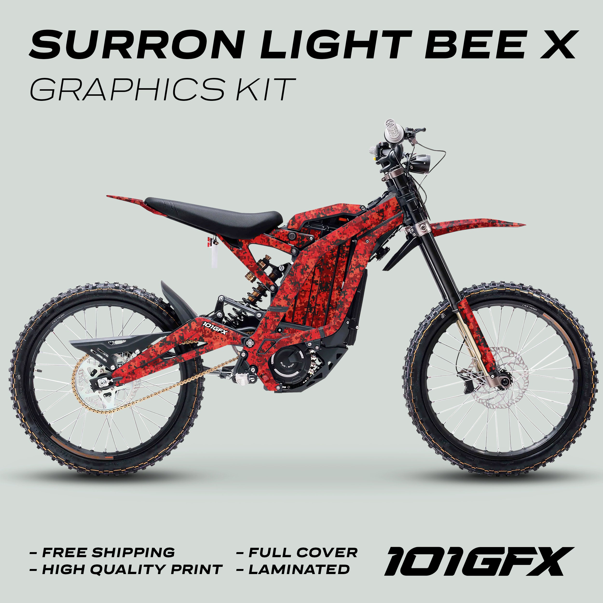 SUR RON LIGHT BEE X Sky Blue Black Stickerbomb Decals Stickers Wrap Graphics Kit