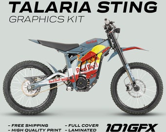 Talaria Sting MX3 MX4 Graphics Kit R BULL RACE GREY Decals Stickers Laminated eBike Emoto MX3 MX4 MX5