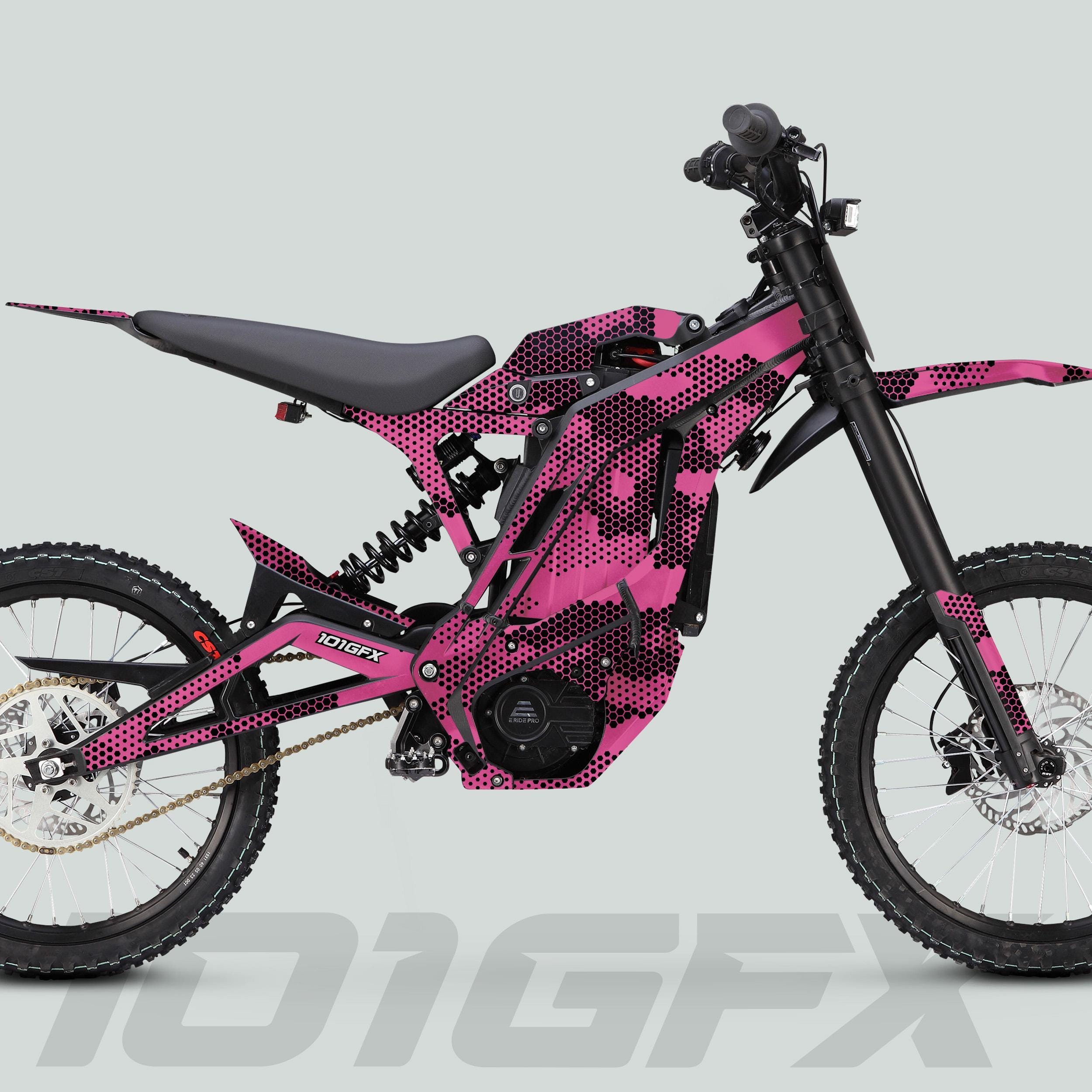 E Ride Pro SS Graphics Kit HEXOCAM PINK Decals Stickers Laminated Eride ...