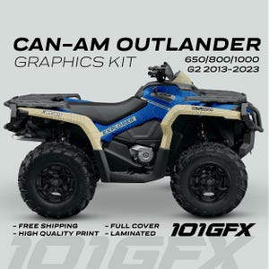 Can-Am OUTLANDER Graphics kit EXPLORER Blue Sand for 650 / 800 / 1000 Canam Outlander Max G2 Decals Sticker kit Protective Design