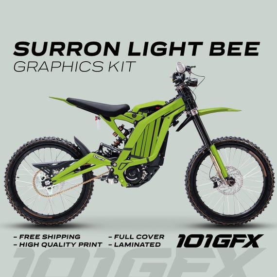 Surron Light Bee X Graphics Kit MONO COLOR GREEN Stickers Color change laminated Decals single color sur-ron lightbee lbx l1e Segway x260