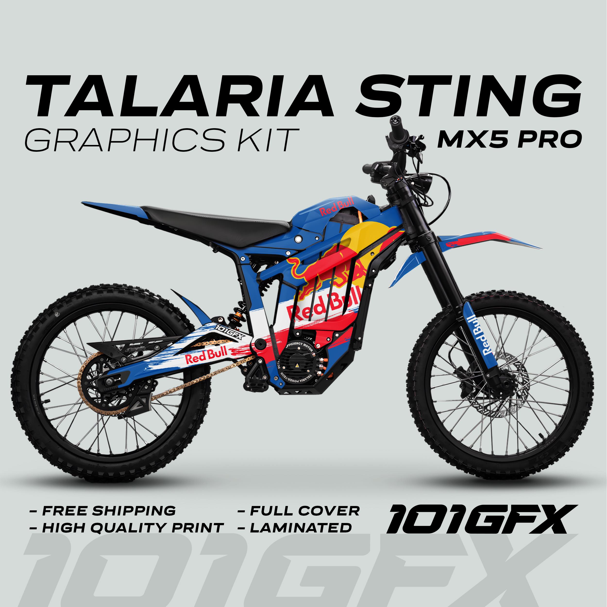 Talaria Sting MX5 PRO Graphics Kit RBULL RACE Blue Decals Stickers