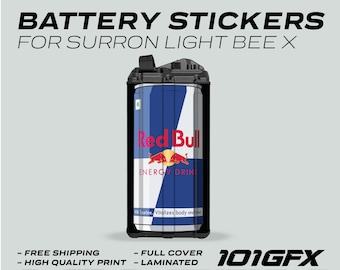 Surron Light Bee X Battery Stickers R BULL CAN decals,  graphics kit, Battery, Sur Ron X, sur-ron light bee, Segway x260 x160
