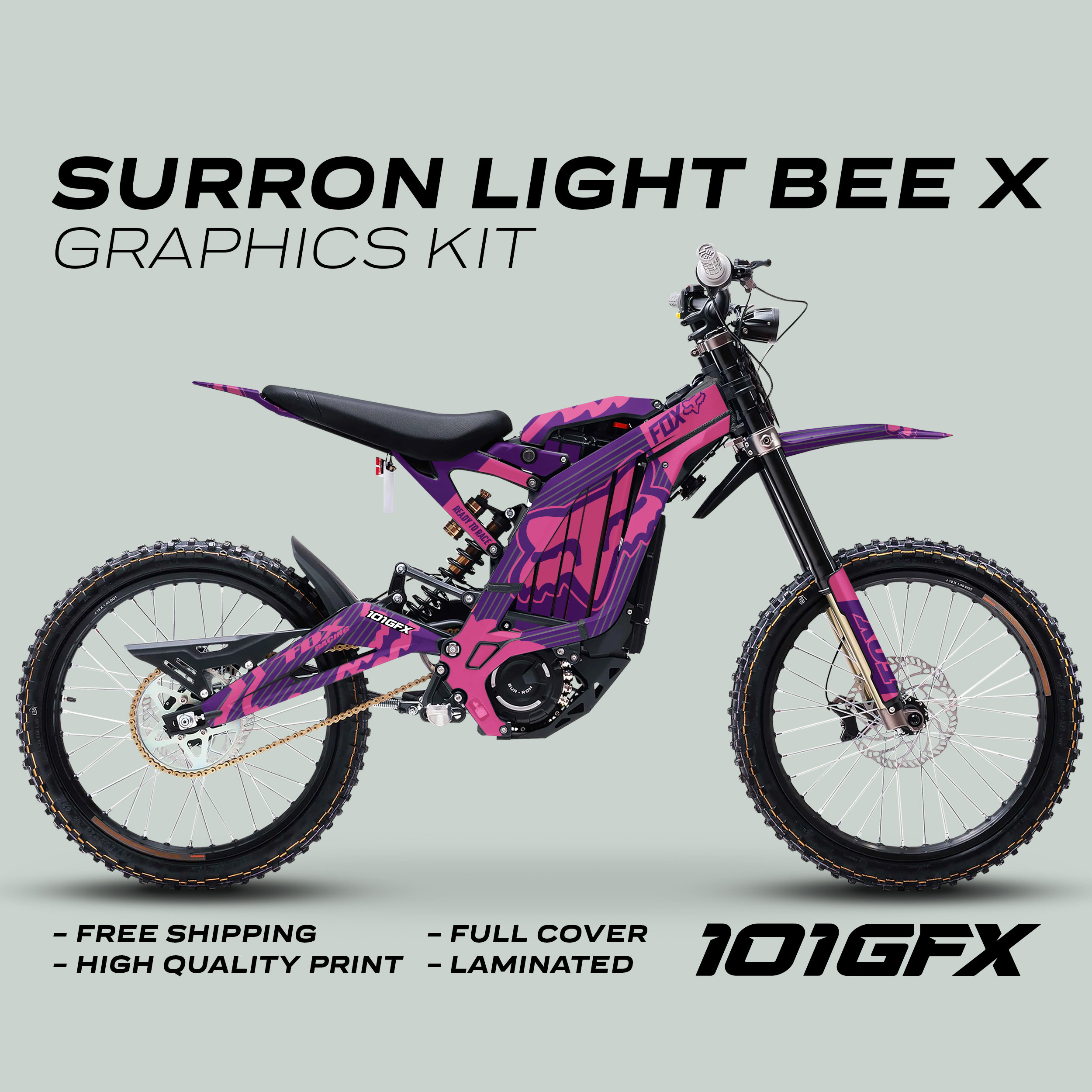 Surron Light Bee X Graphics Kit FOX STRIPES PURPLE Pink Decals Stickers  Laminated Sur-ron Racing Pro L1E Ebike Emoto - Etsy