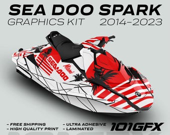 Stickers autocollants Sea Doo Spark Trixx MIAMI BLANC ROUGE 2014-2023 Spark Trixx