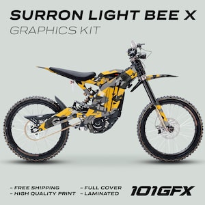 Surron Light Bee X Graphics Kit GEOTECH RED Decals Stickers Laminated Thick Sur-Ron L1E