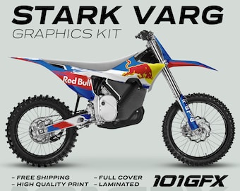 Stark Varg Graphics Kit R BULL RACE BLUE Decals Stickers Laminated Emoto