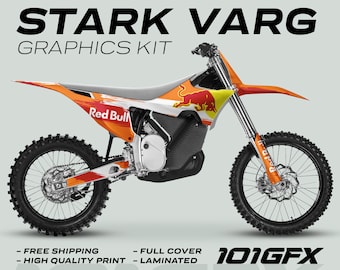 Stark Varg Graphics Kit R BULL RACE ORANGE Decals Stickers Laminated