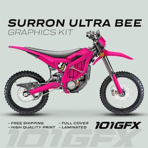 Surron Ultra Bee Graphics Kit SOLID COLOR MAGENTA Decals Stickers Laminated eBike Sur-Ron Ultra Decals Wrap Protection Mono Color