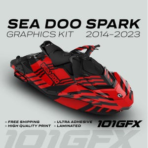 Sea Doo Spark Graphics kit FAST BLACK RED 2014-2023 Sea-Doo Spark Trixx Decals Stickers SeaDoo