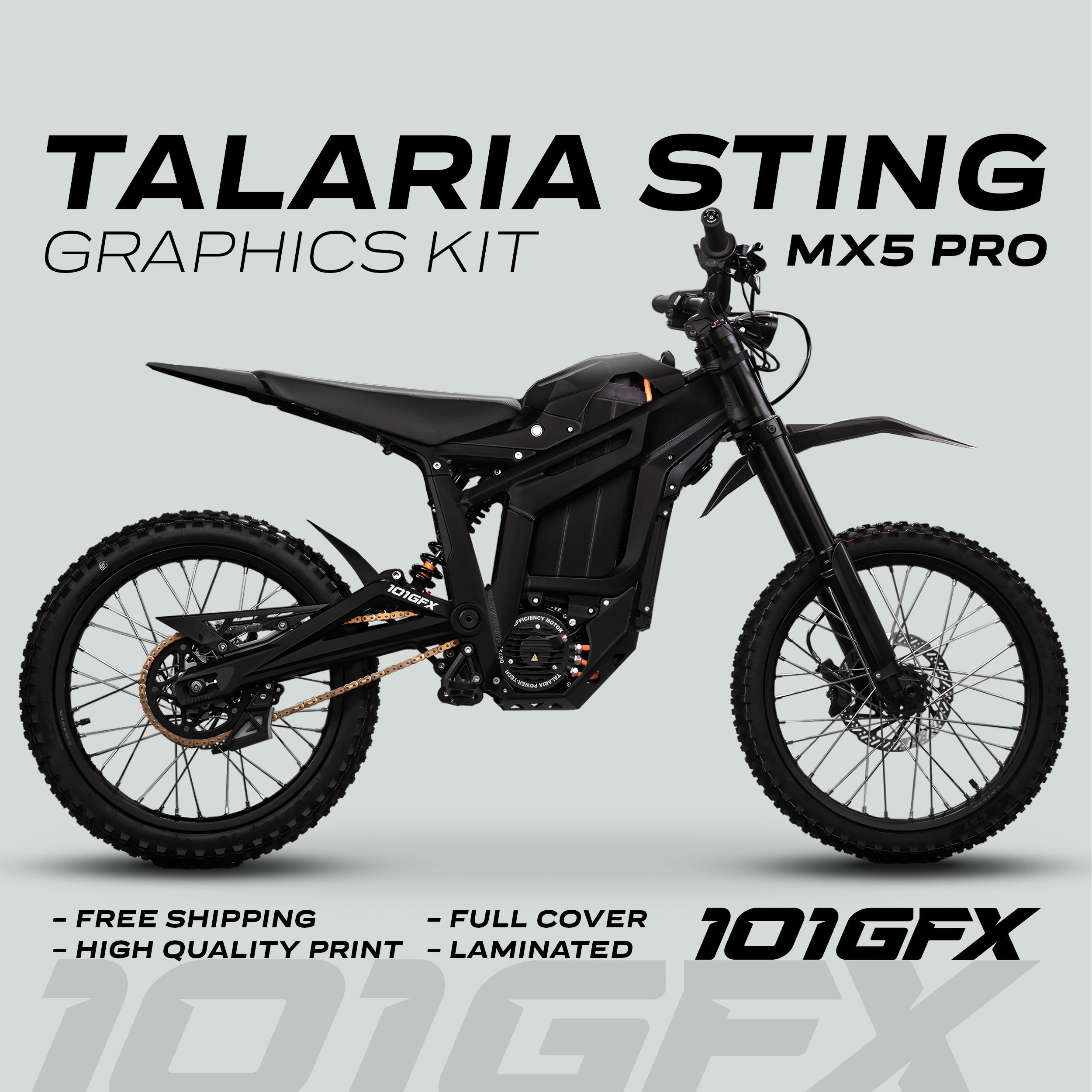 Talaria Sting MX5 Graphics Kit SOLID COLOR BLACK Decals Stickers