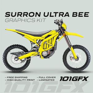 Surron Ultra Bee Graphics Kit SOLID COLOR YELLOW Decals Stickers Laminated eBike Sur-Ron Ultra Decals Wrap Protection Mono Color