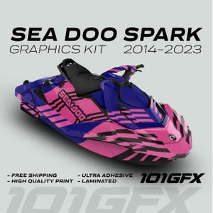 Sea Doo Spark Graphics kit FAST BLAUER PINK 2014-2023 Sea-Doo Spark Trixx Decals Stickers SeaDoo