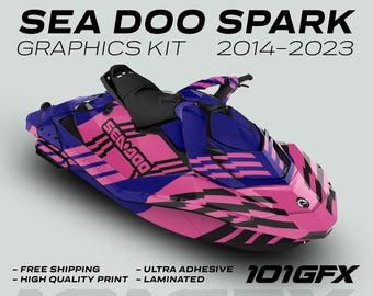 Kit déco Sea Doo Spark FAST BLAUER ROSE 2014-2023 Sea-Doo Spark Trixx Stickers Stickers SeaDoo