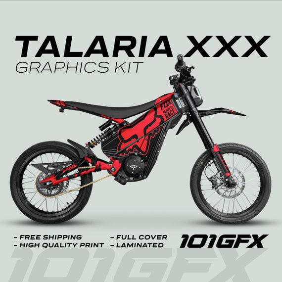 Talaria XXX Graphics Kit FOX STRIPES Black Red Stickers Laminated
