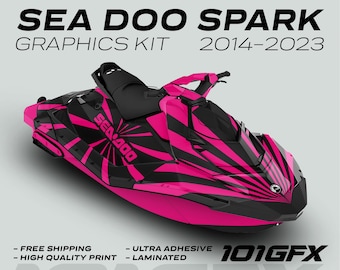 Kit de gráficos Sea Doo Spark RAYS BLACK MAGENTA 2014-2023 Calcomanías y pegatinas Sea-Doo Spark Trixx SeaDoo