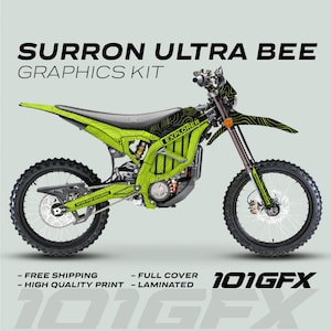 Surron Ultra Bee Graphics Kit EXPLORER GREEN BLACK Explore Altitude Decals Stickers Laminated eBike Sur-Ron Ultra Decals Wrap Protection