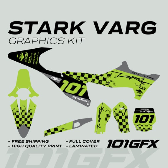 Ensemble d'autocollants graphiques complets STARK VARG Red Factory Team pour taureaux laminés brillants ou mats sans bulles - France