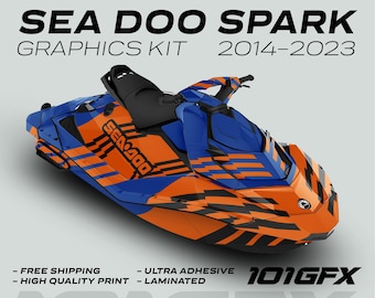 Sea Doo Spark グラフィックキット FAST BLUE ORANGE 2014-2023 Sea