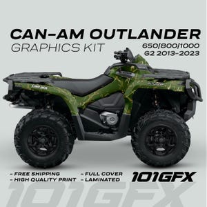 Can-Am OUTLANDER G2 Graphics kit SCRATCHY EARTH for 650 / 800 / 1000 Canam Outlander Max G2 Decals Sticker kit Protective Design