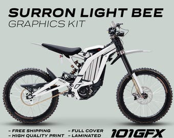 Surron Light Bee X Graphics Kit MONO COLOR WHITE Stickers Color change laminated Decals single color  sur-ron lightbee lbx l1e Segway x260