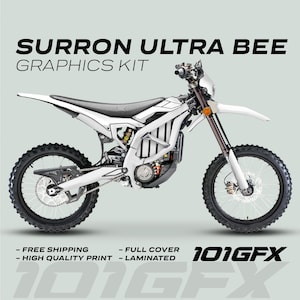 Surron Ultra Bee Graphics Kit SOLID COLOR WHITE Decals Stickers Laminated eBike Sur-Ron Ultra Decals Wrap Protection Mono Color