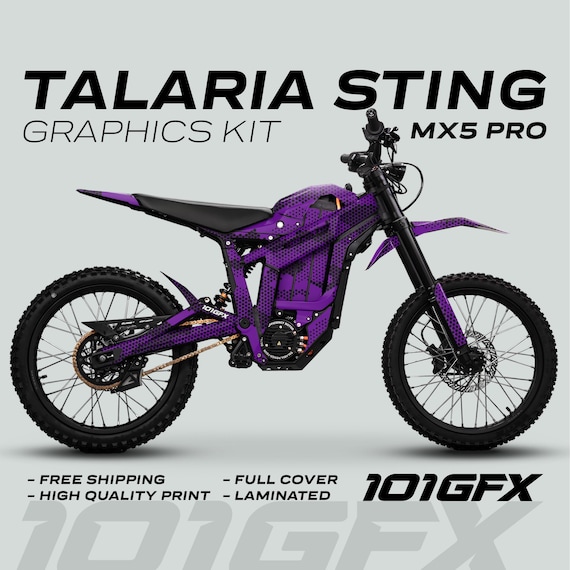 Talaria Sting MX5 PRO Graphics Kit HEXOCAM PURPLE Decals Stickers