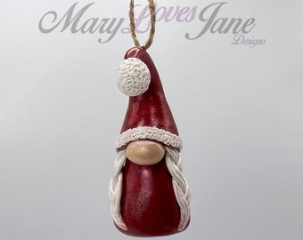 Christmas Gnome/Gonk Ornament Polymer Clay Sculpture - Joy