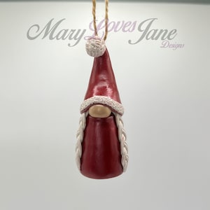 Christmas Gnome/Gonk Ornament Polymer Clay Sculpture - Noel