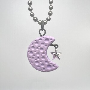 Purple Moon Polymer Clay Pendant - 3/4in (.75)