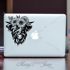 Highland Heifer Vinyl Decal | Highland Cow Vinyl Sticker | Car | Window | Laptop | Tumbler