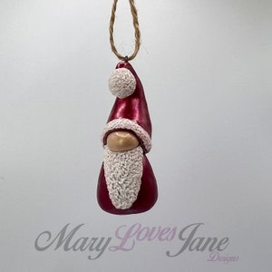 Christmas Gnome/Gonk Ornament Polymer Clay Sculpture - Clouse
