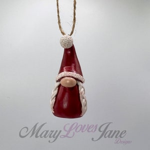 Christmas Gnome/Gonk Ornament Polymer Clay Sculpture - Faith