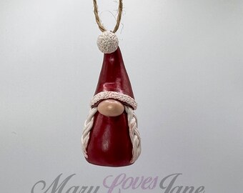 Christmas Gnome/Gonk Ornament Polymer Clay Sculpture - Faith