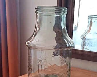 Grand Pot en verre transparent avec des motifs