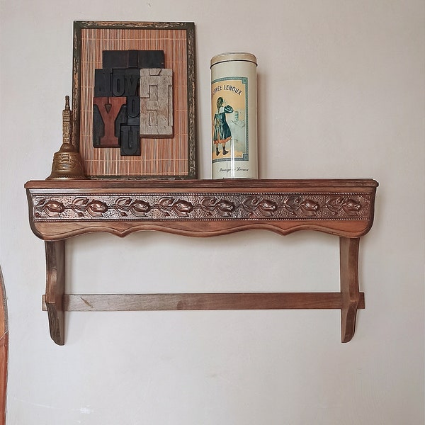 Spice rack, Shelf, Grande étagère en bois massif, étagère en bois