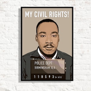 Martin Luther King print, Martin Luther King Mugshot Poster, Civil Rights Movement, I Have A Dream, Black Lives Matter, Inspirational Man,