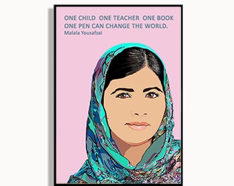 Malala Yousafzai Art Print: Feminist Icon, Classroom Decor
