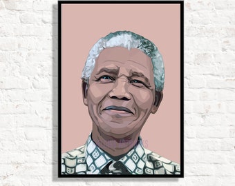 Nelson Mandela Poster/ Print, Anti-Apartheid Movement, Black Lives Matter, President of South Africa, Revolutionary, Iconic Man,