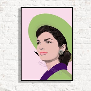 Jackie Kennedy Art Print: 1960s Wall Decor, First Lady Portrait