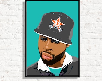 J Dilla Art Print: Detroit Hip Hop Music Poster