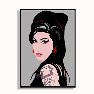 May include: A black and white illustration of a woman with dark hair and red lipstick. She is wearing a black dress and has a tattoo on her shoulder that says "Daddy's girl".